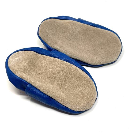 Tender Toes Leather Baby Shoes Blue Tractor Baby Size 0-6 Months - Picture 4 of 5